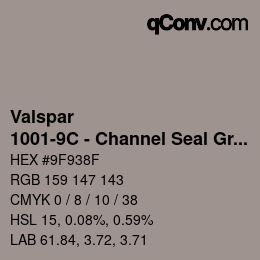 Code couleur: Valspar - 1001-9C - Channel Seal Gray | qconv.com