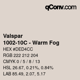 Farbcode: Valspar - 1002-10C - Warm Fog | qconv.com