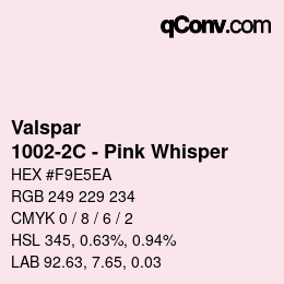 カラーコード: Valspar - 1002-2C - Pink Whisper | qconv.com