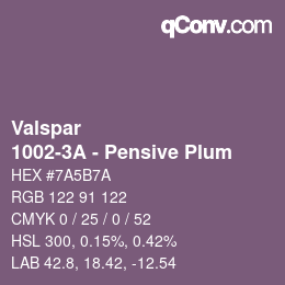 Code couleur: Valspar - 1002-3A - Pensive Plum | qconv.com