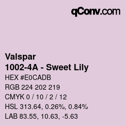 Color code: Valspar - 1002-4A - Sweet Lily | qconv.com