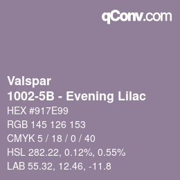 Farbcode: Valspar - 1002-5B - Evening Lilac | qconv.com