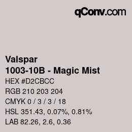 カラーコード: Valspar - 1003-10B - Magic Mist | qconv.com