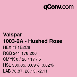 Code couleur: Valspar - 1003-2A - Hushed Rose | qconv.com