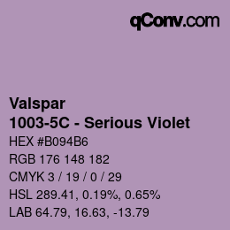 カラーコード: Valspar - 1003-5C - Serious Violet | qconv.com