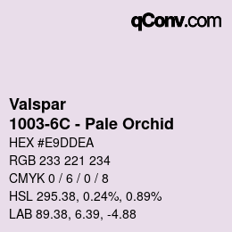 Farbcode: Valspar - 1003-6C - Pale Orchid | qconv.com