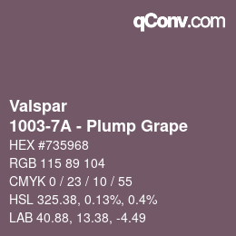 カラーコード: Valspar - 1003-7A - Plump Grape | qconv.com