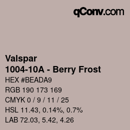 カラーコード: Valspar - 1004-10A - Berry Frost | qconv.com