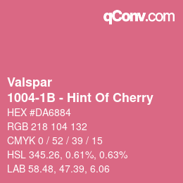 Código de color: Valspar - 1004-1B - Hint Of Cherry | qconv.com