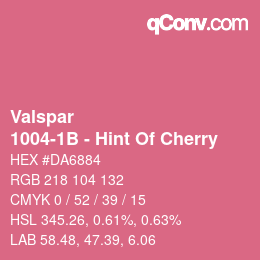 カラーコード: Valspar - 1004-1B - Hint Of Cherry | qconv.com