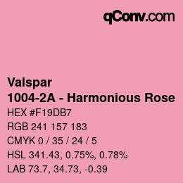 カラーコード: Valspar - 1004-2A - Harmonious Rose | qconv.com