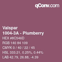 Farbcode: Valspar - 1004-3A - Plumberry | qconv.com