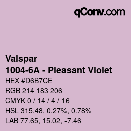 カラーコード: Valspar - 1004-6A - Pleasant Violet | qconv.com