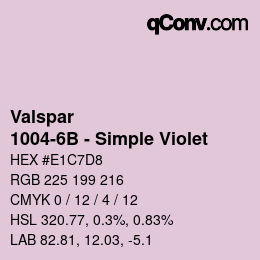 カラーコード: Valspar - 1004-6B - Simple Violet | qconv.com