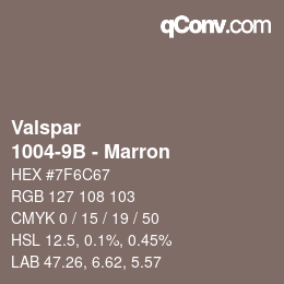 Farbcode: Valspar - 1004-9B - Marron | qconv.com