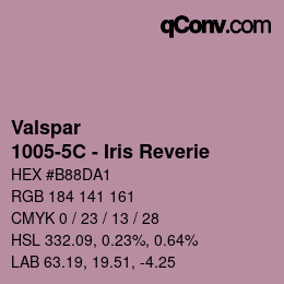 Color code: Valspar - 1005-5C - Iris Reverie | qconv.com