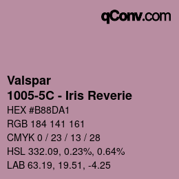 Code couleur: Valspar - 1005-5C - Iris Reverie | qconv.com