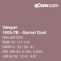 カラーコード: Valspar - 1005-7B - Garnet Dust | qconv.com