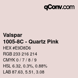 カラーコード: Valspar - 1005-8C - Quartz Pink | qconv.com