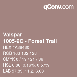 Color code: Valspar - 1005-9C - Forest Trail | qconv.com