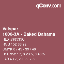 カラーコード: Valspar - 1006-3A - Baked Bahama | qconv.com
