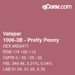 カラーコード: Valspar - 1006-3B - Pretty Peony | qconv.com