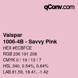 Color code: Valspar - 1006-4B - Savvy Pink | qconv.com