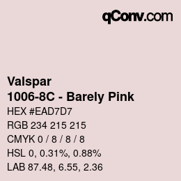 Color code: Valspar - 1006-8C - Barely Pink | qconv.com