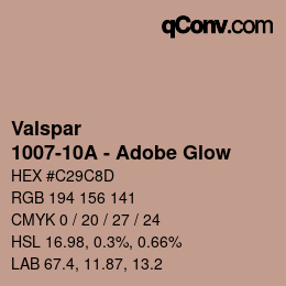 Color code: Valspar - 1007-10A - Adobe Glow | qconv.com