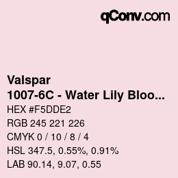 Color code: Valspar - 1007-6C - Water Lily Bloom | qconv.com