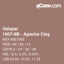 Color code: Valspar - 1007-9B - Apache Clay | qconv.com