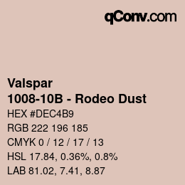 カラーコード: Valspar - 1008-10B - Rodeo Dust | qconv.com