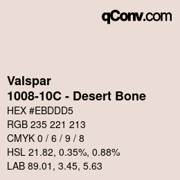 Código de color: Valspar - 1008-10C - Desert Bone | qconv.com