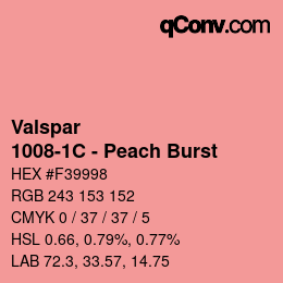 カラーコード: Valspar - 1008-1C - Peach Burst | qconv.com