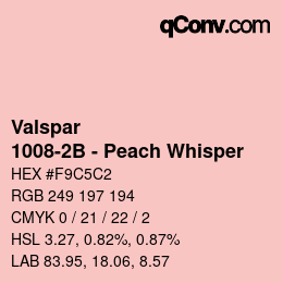 Código de color: Valspar - 1008-2B - Peach Whisper | qconv.com