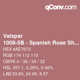 カラーコード: Valspar - 1008-5B - Spanish Rose Shadow | qconv.com