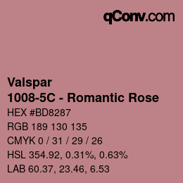 カラーコード: Valspar - 1008-5C - Romantic Rose | qconv.com