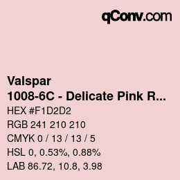Color code: Valspar - 1008-6C - Delicate Pink Rose | qconv.com