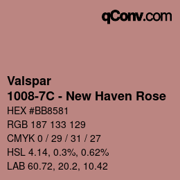 Color code: Valspar - 1008-7C - New Haven Rose | qconv.com