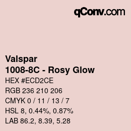 Color code: Valspar - 1008-8C - Rosy Glow | qconv.com