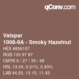 Color code: Valspar - 1008-9A - Smoky Hazelnut | qconv.com