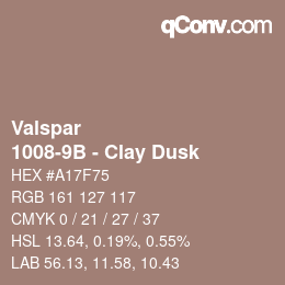 Farbcode: Valspar - 1008-9B - Clay Dusk | qconv.com