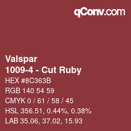 カラーコード: Valspar - 1009-4 - Cut Ruby | qconv.com