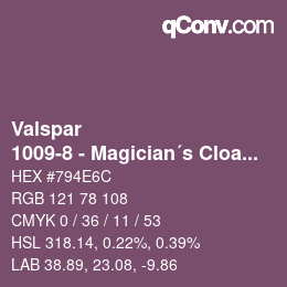 Color code: Valspar - 1009-8 - Magician´s Cloak | qconv.com