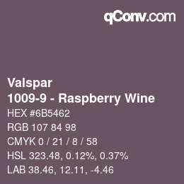Color code: Valspar - 1009-9 - Raspberry Wine | qconv.com