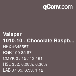 颜色代码: Valspar - 1010-10 - Chocolate Raspberry | qconv.com
