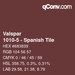 Color code: Valspar - 1010-5 - Spanish Tile | qconv.com