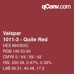 カラーコード: Valspar - 1011-3 - Quite Red | qconv.com