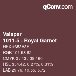 Farbcode: Valspar - 1011-5 - Royal Garnet | qconv.com