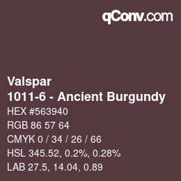 Color code: Valspar - 1011-6 - Ancient Burgundy | qconv.com